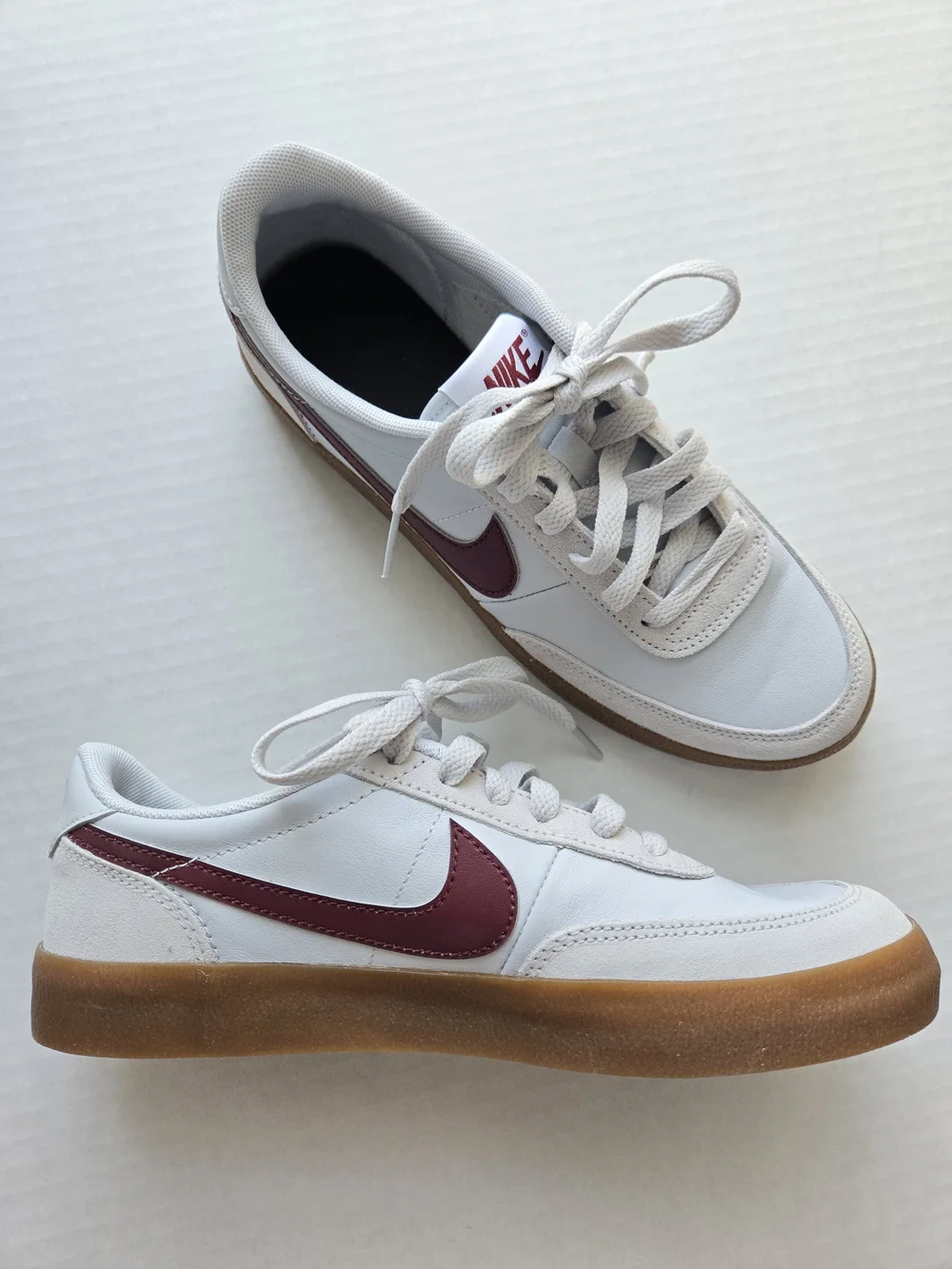 Nike Killshot 2 White Sneakers with Dark Red Swish - Big Kids Size 6 NEW